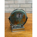 Vintage Perpetual Flip Mechanical Desktop Calendar Metal World Globe Map