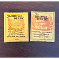 Vintage Brown Derby Hollywood Restaurant UNSTRUCK Matchbook FULL Lot (2)