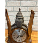 RARE Vintage Sessions United States Capitol Wood Wings Electric Clock