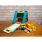 1974 Fisher Price Little People Play Family A Frame Family w/ Furniture Playset