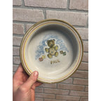 Louisville Stoneware Childs Ceramic Bowl Bear w/ Alphabet Blocks Paul Lipped Plate