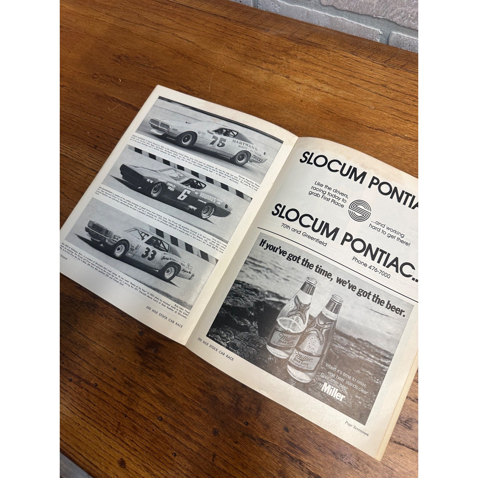 1972 Stock Car 200 Mile Race National Championship Souvenir Program Wisconsin