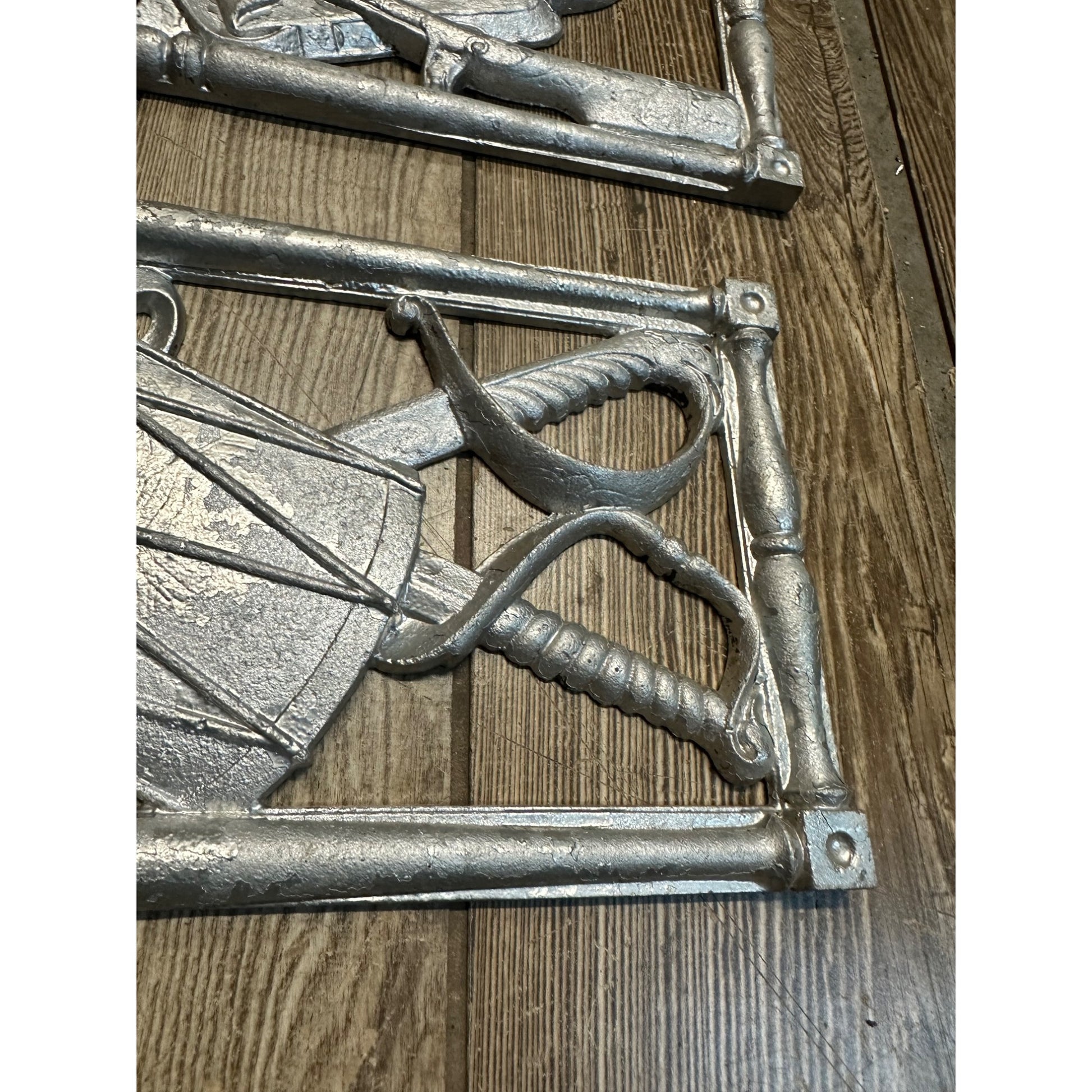 Vintage Civil War Cast Aluminum Wall Plaques Signs Swords Drum Muskets