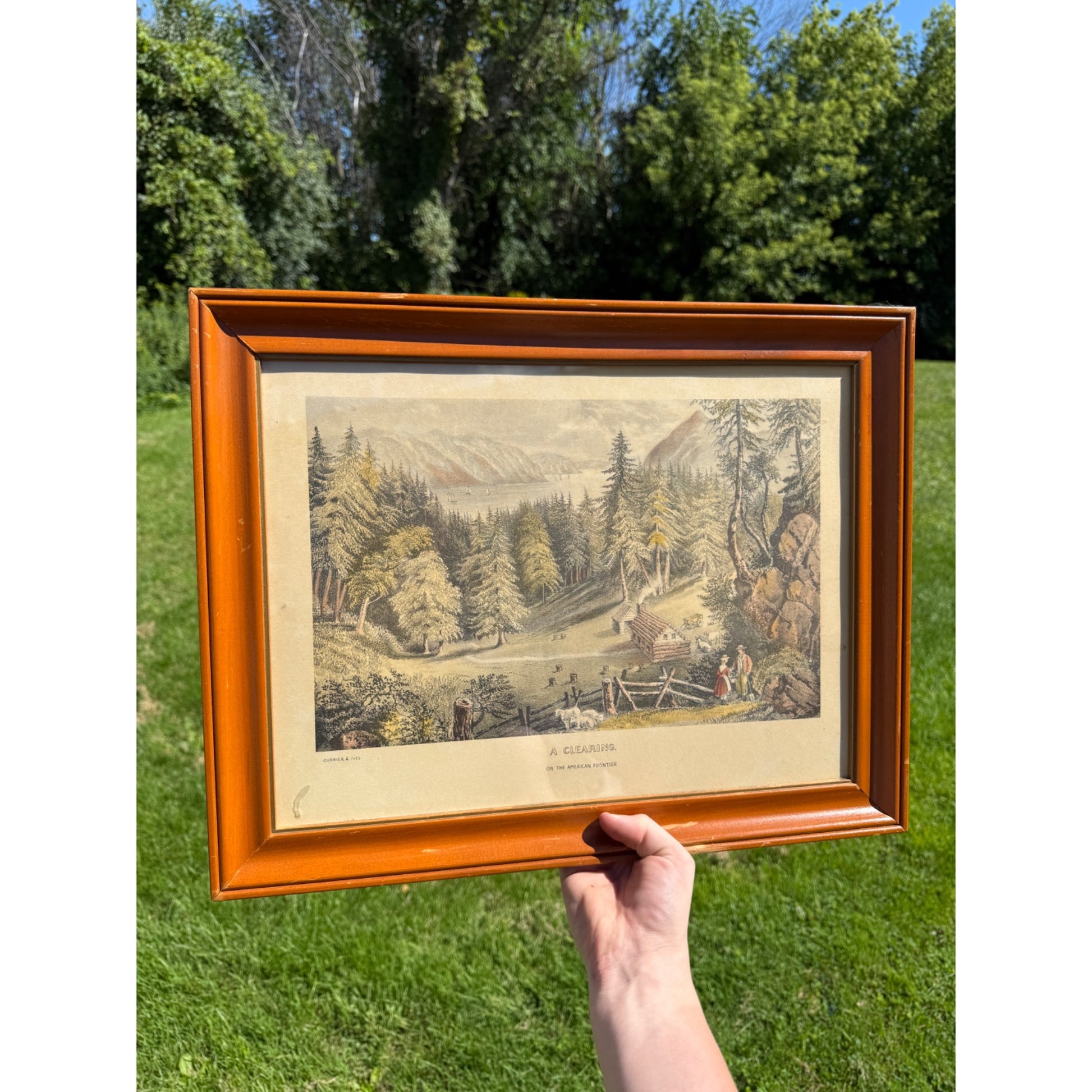 A Clearing On The American Frontier Currier & Ives Framed Print
