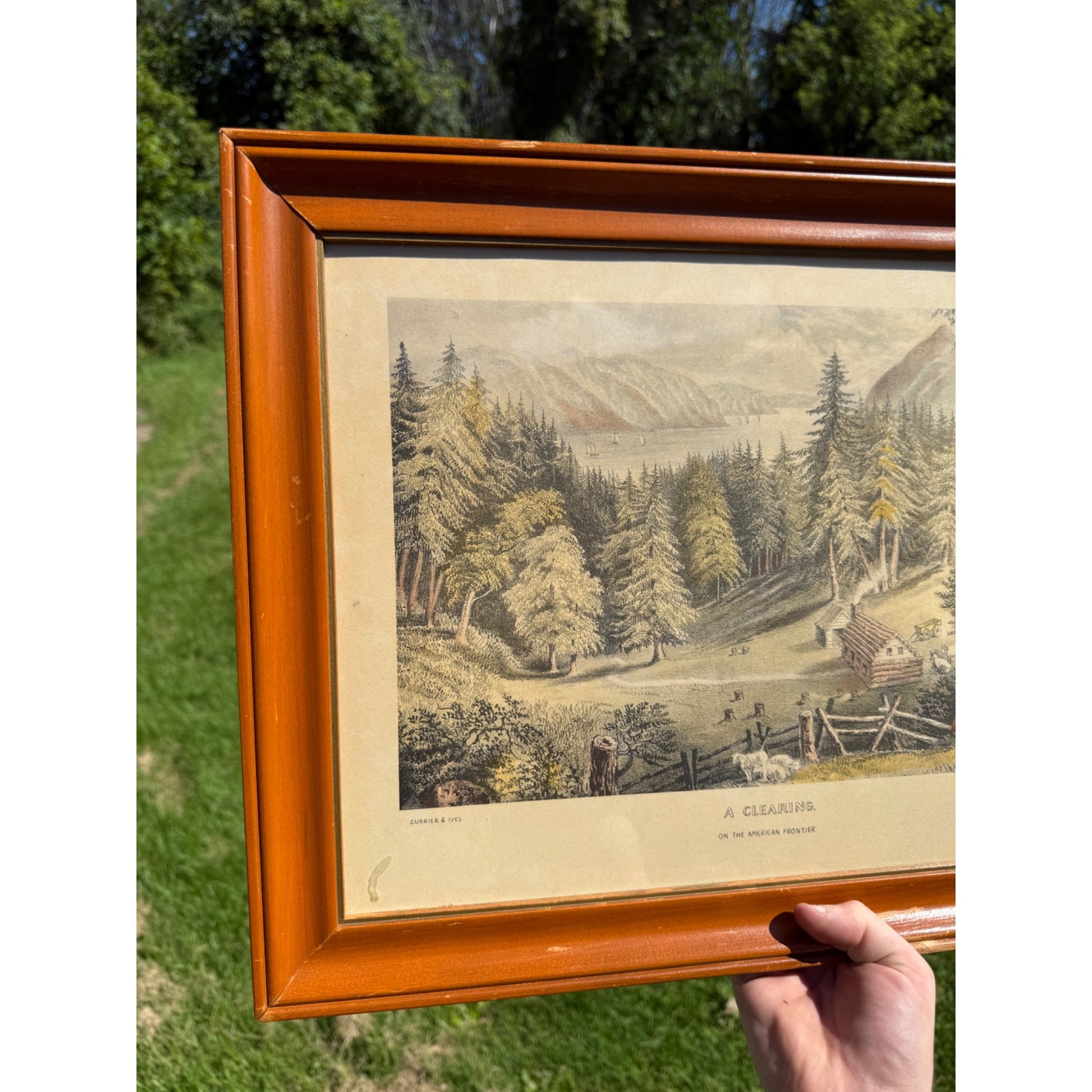 A Clearing On The American Frontier Currier & Ives Framed Print