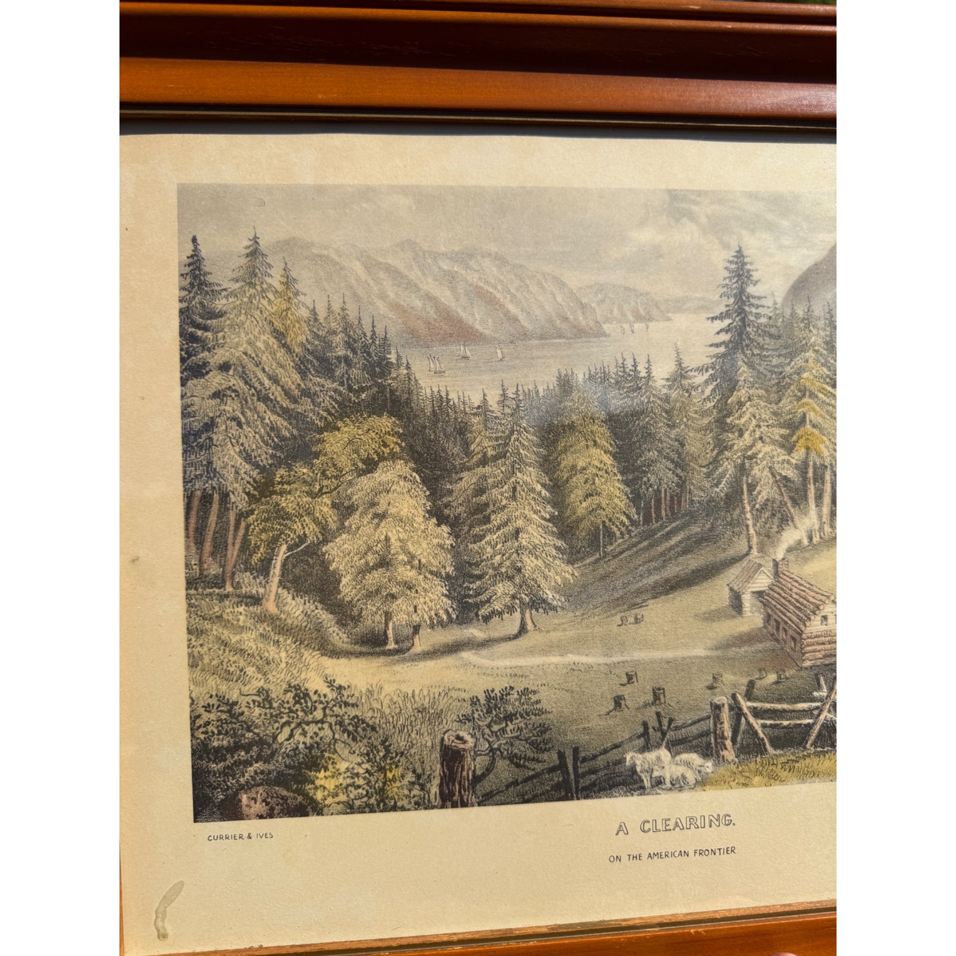 A Clearing On The American Frontier Currier & Ives Framed Print