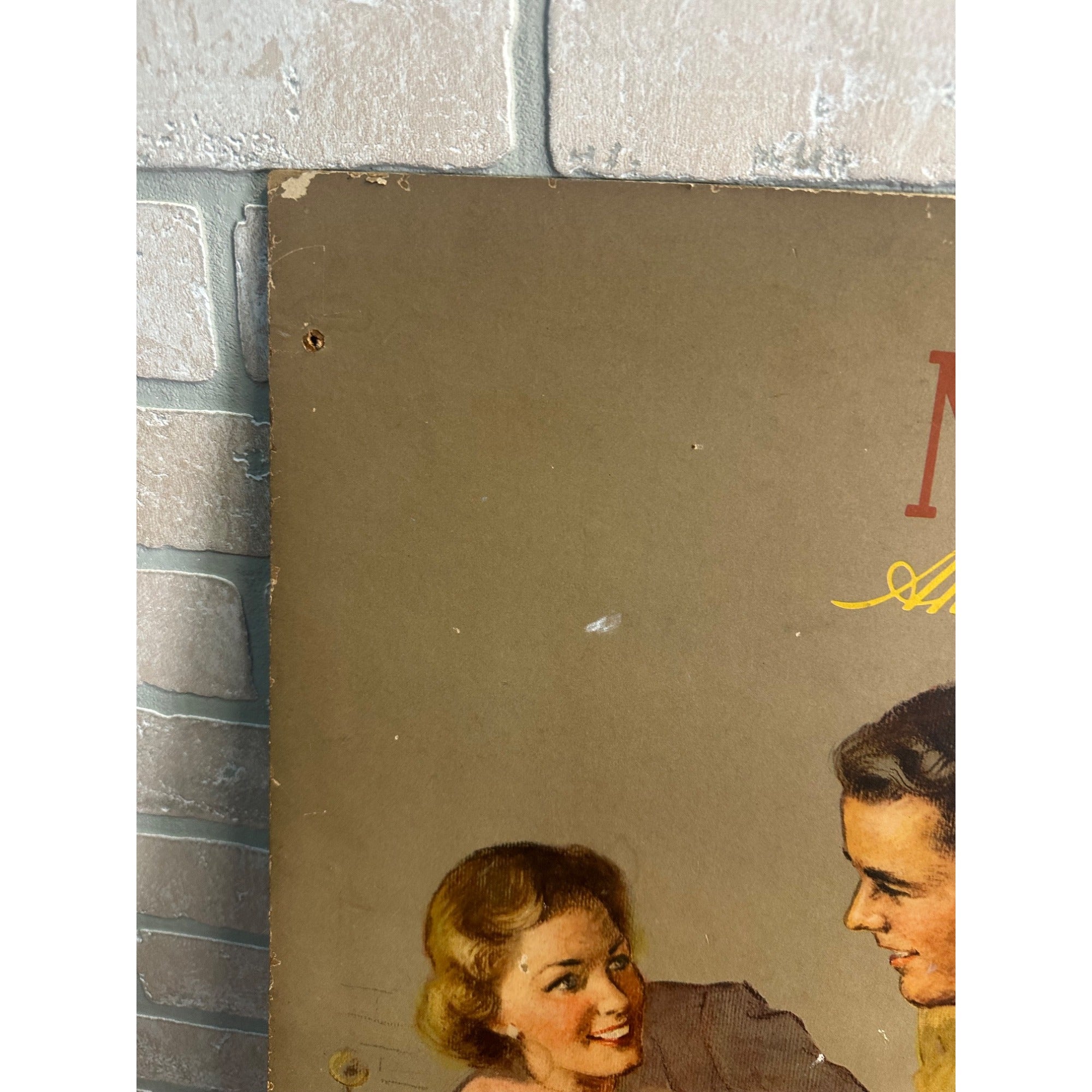 Vintage Nunn-Bush Shoes Oxford Store Display Advertising Cardboard Litho Sign