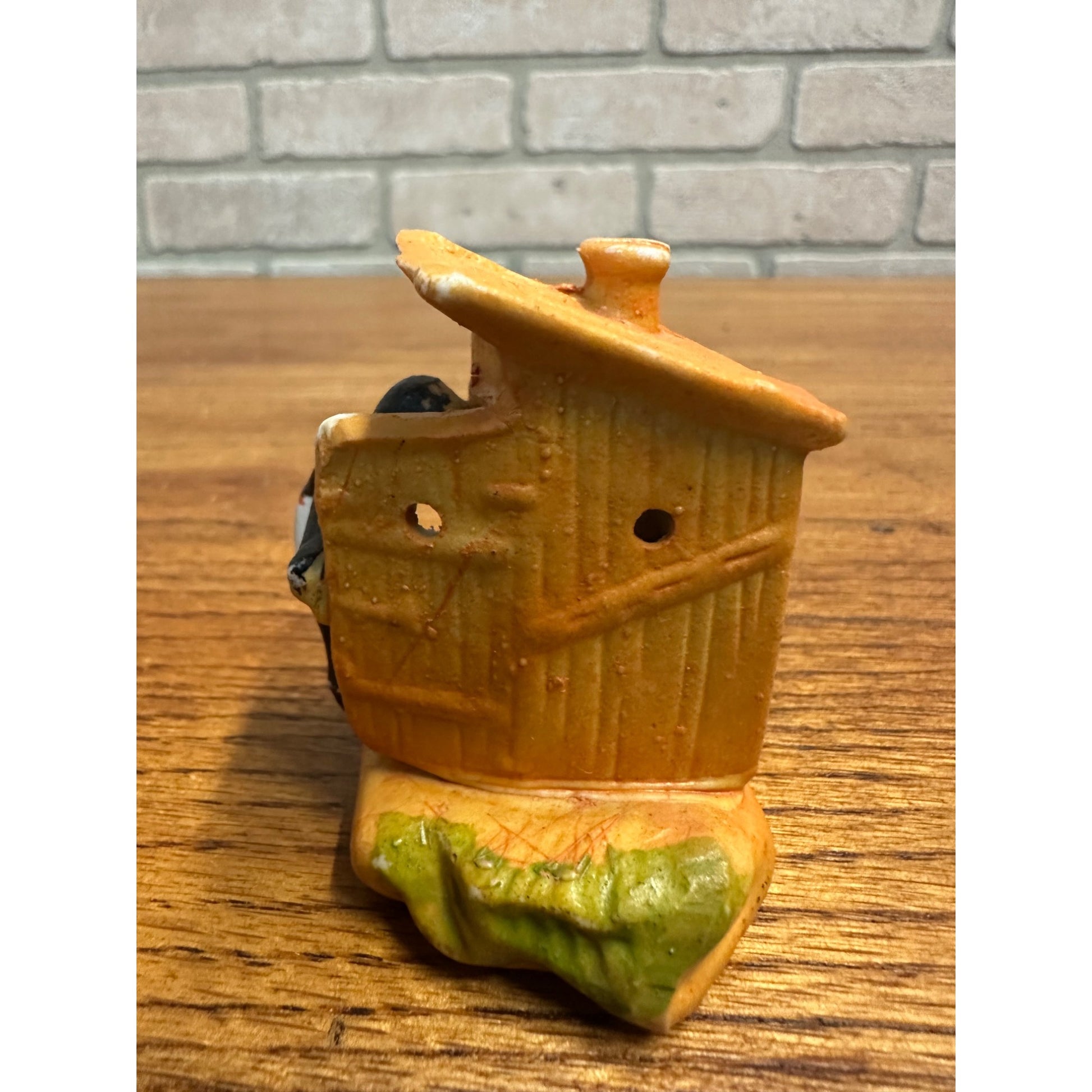 Vintage Black Americana Bisque Japan Figure Peeping at the Outhouse