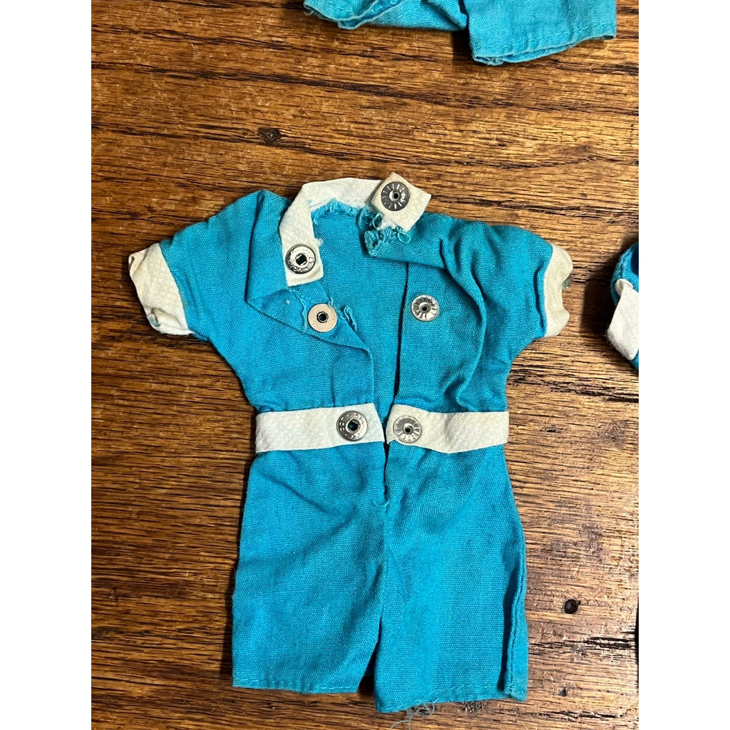 Vintage 1960s Ideal Tammy Doll Family Outfit Original Blue Dress Playsuits Lot