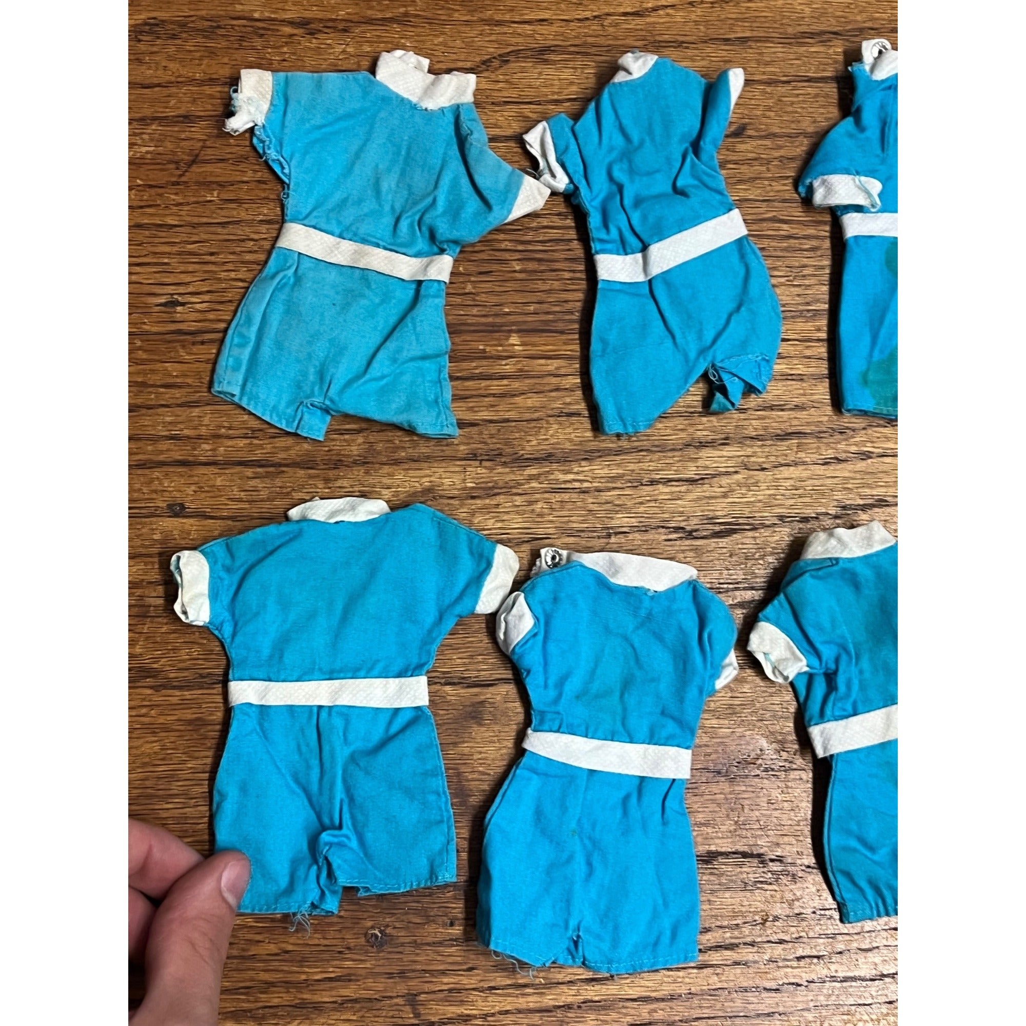 Vintage 1960s Ideal Tammy Doll Family Outfit Original Blue Dress Playsuits Lot