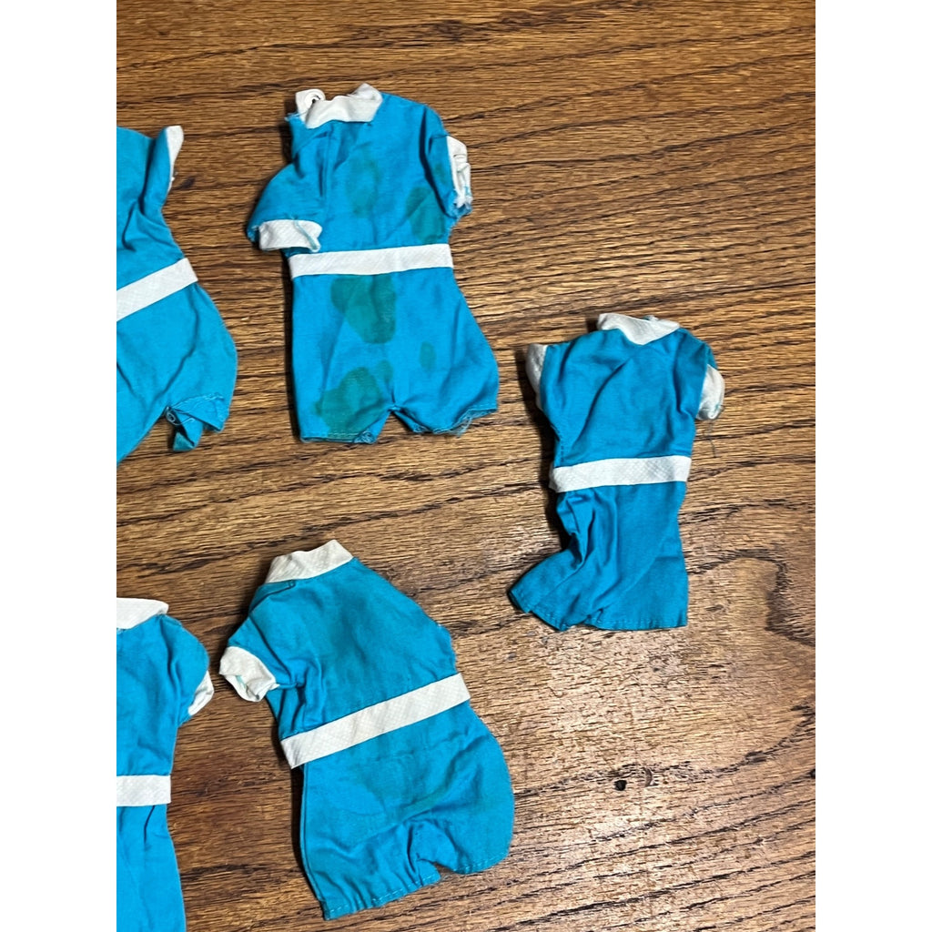 Vintage 1960s Ideal Tammy Doll Family Outfit Original Blue Dress Playsuits Lot