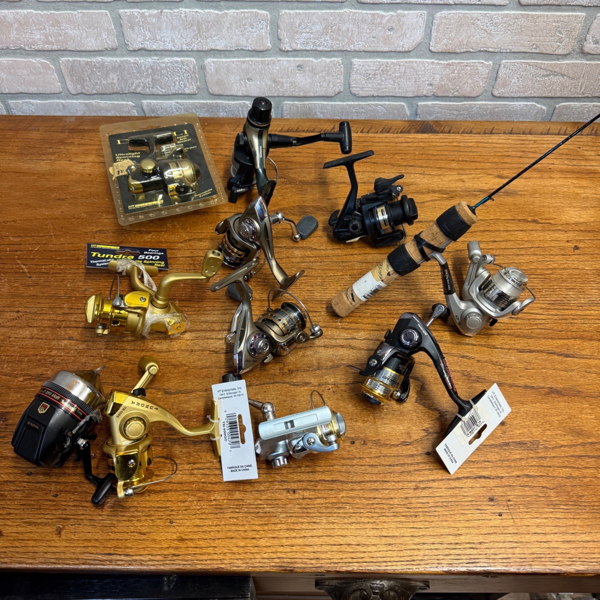 Lot of Accucast Tundra Ice Fishing and FIshing Spinning Fishing Reels Denali