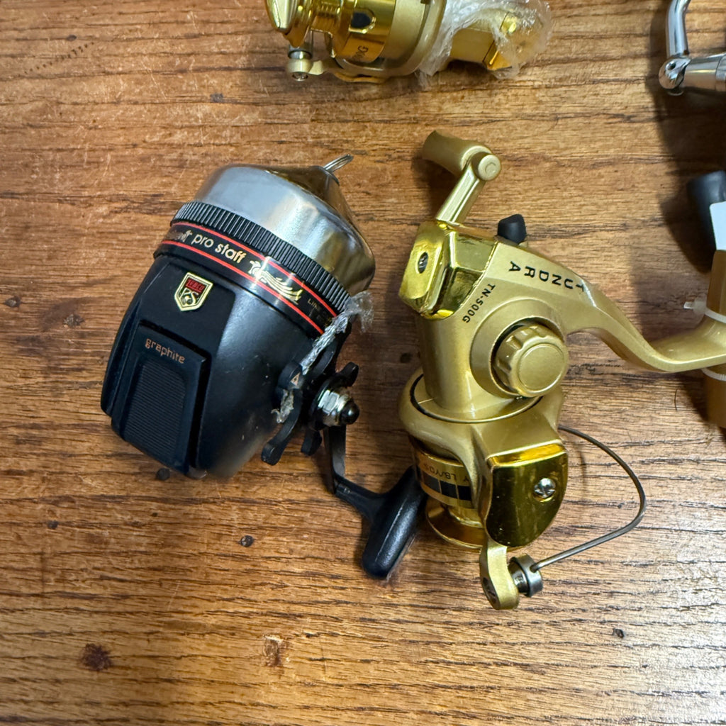 Lot of Accucast Tundra Ice Fishing and FIshing Spinning Fishing Reels Denali