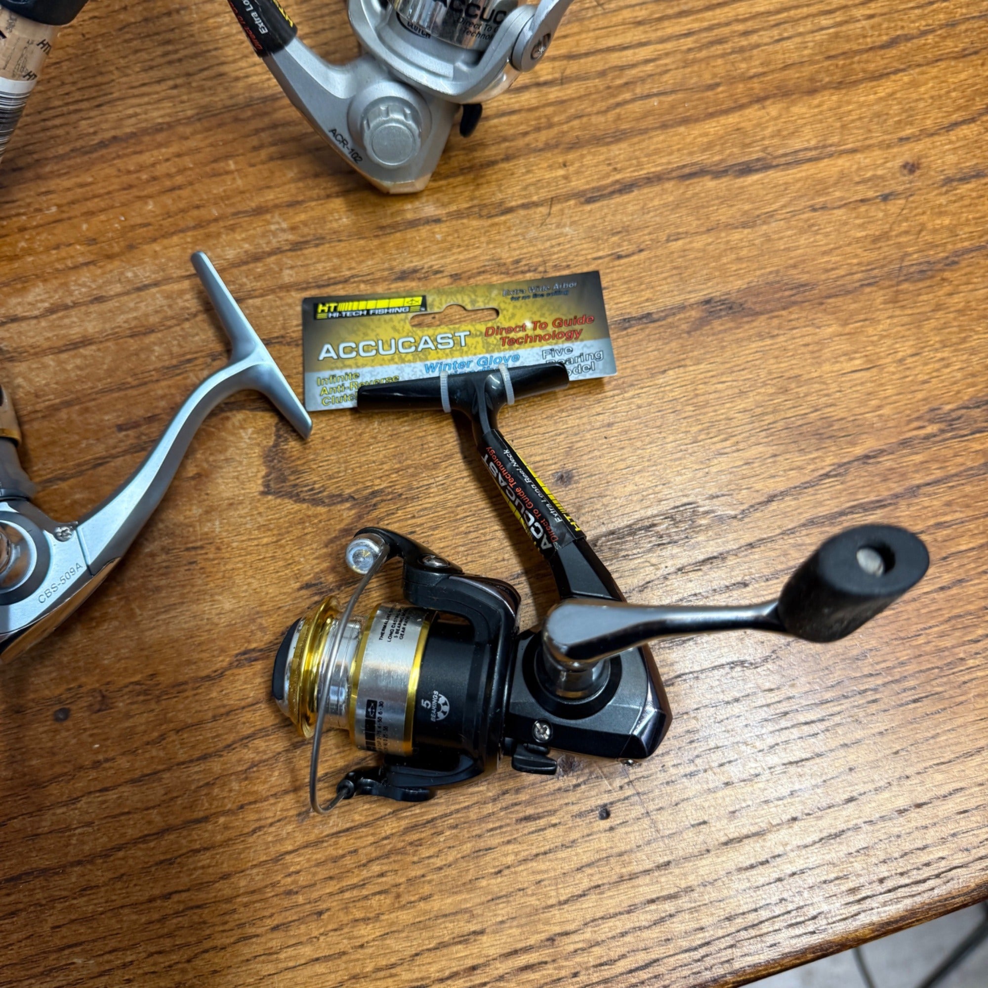 Lot of Accucast Tundra Ice Fishing and FIshing Spinning Fishing Reels Denali