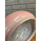 Antique Hand Painted GWTW Pink Glass Shade Hurricane Victorian 6-3/4" Fitter