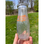 Vintage 1940s Sheboygan Falls Creamery Co. Wis Glass Third Quart Milk Bottle