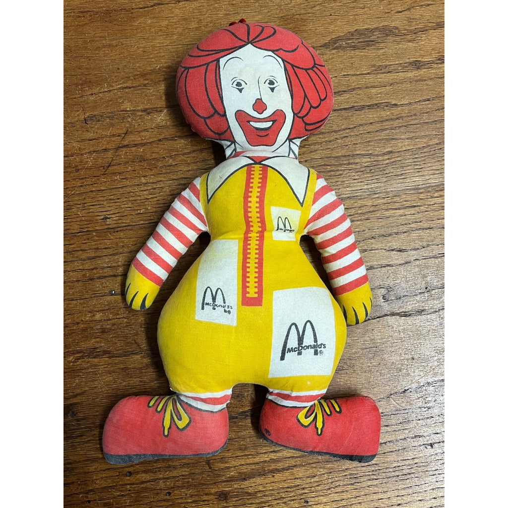Vintage 1980s Ronald McDonald 15” Plush Doll Stuffed Toy McDonalds Promo