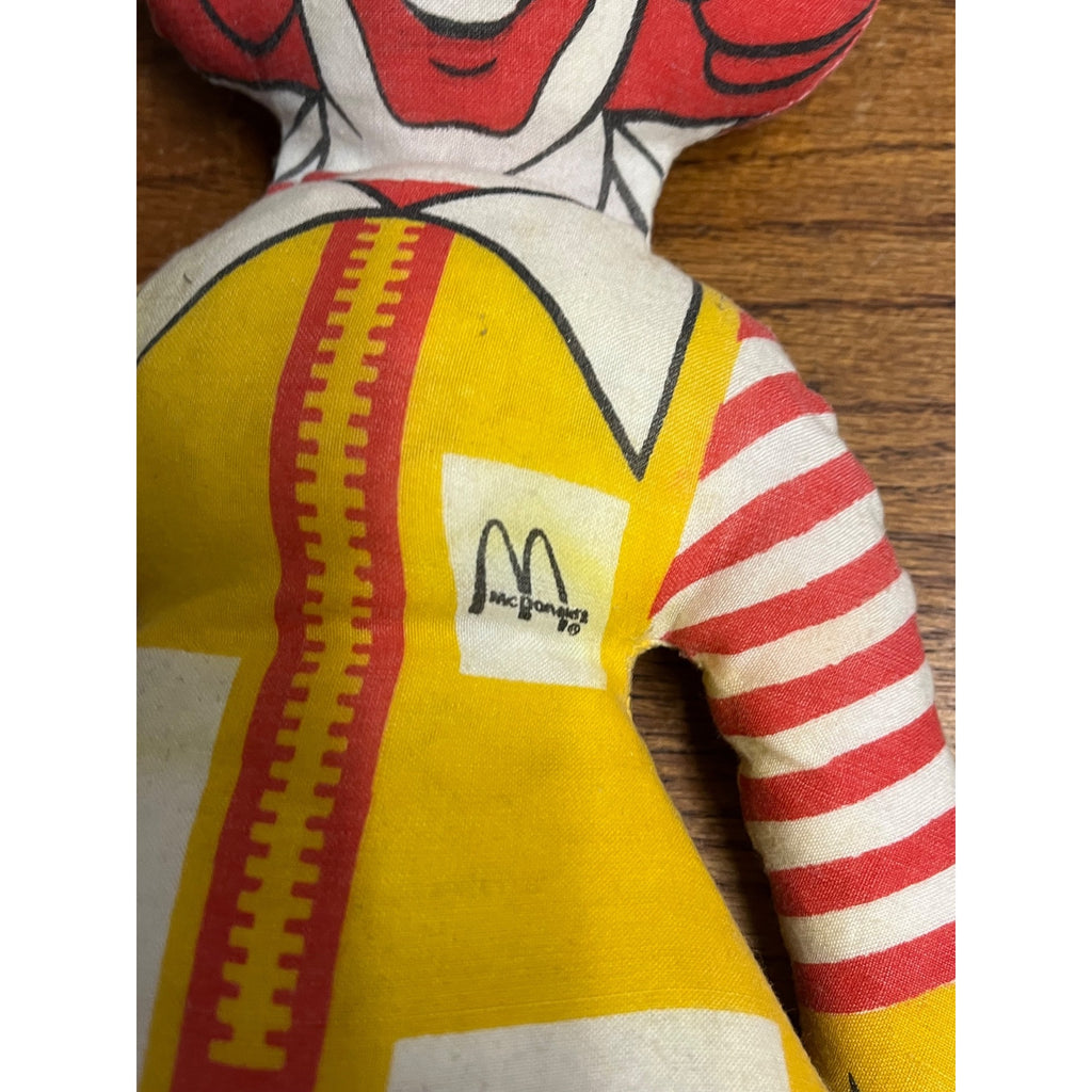 Vintage 1980s Ronald McDonald 15” Plush Doll Stuffed Toy McDonalds Promo