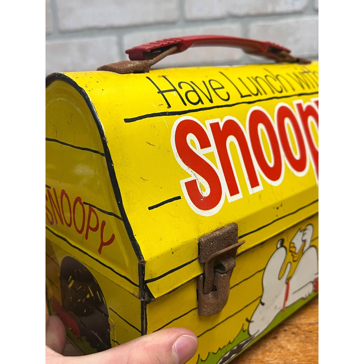 Vintage 1968 Snoopy School Dome Metal Lunchbox - No Thermos
