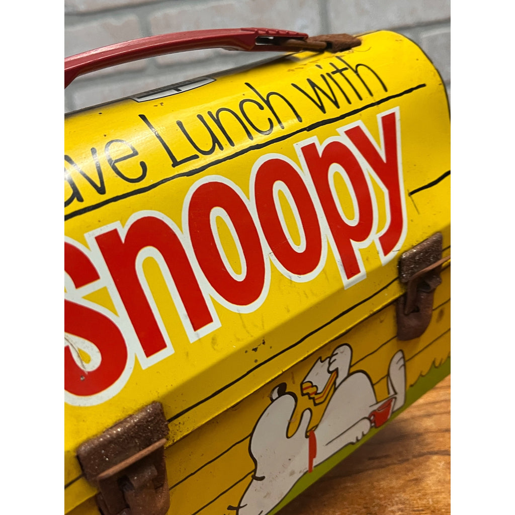 Vintage 1968 Snoopy School Dome Metal Lunchbox - No Thermos
