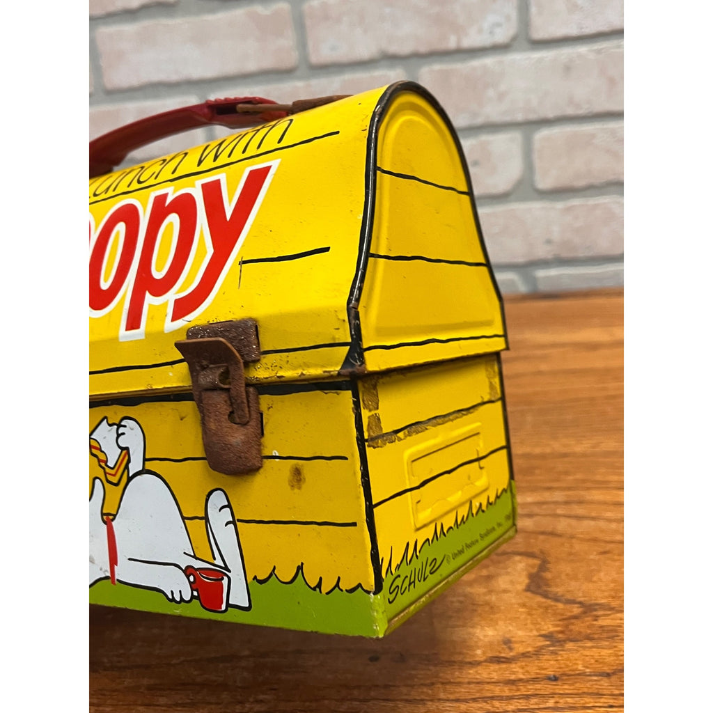 Vintage 1968 Snoopy School Dome Metal Lunchbox - No Thermos