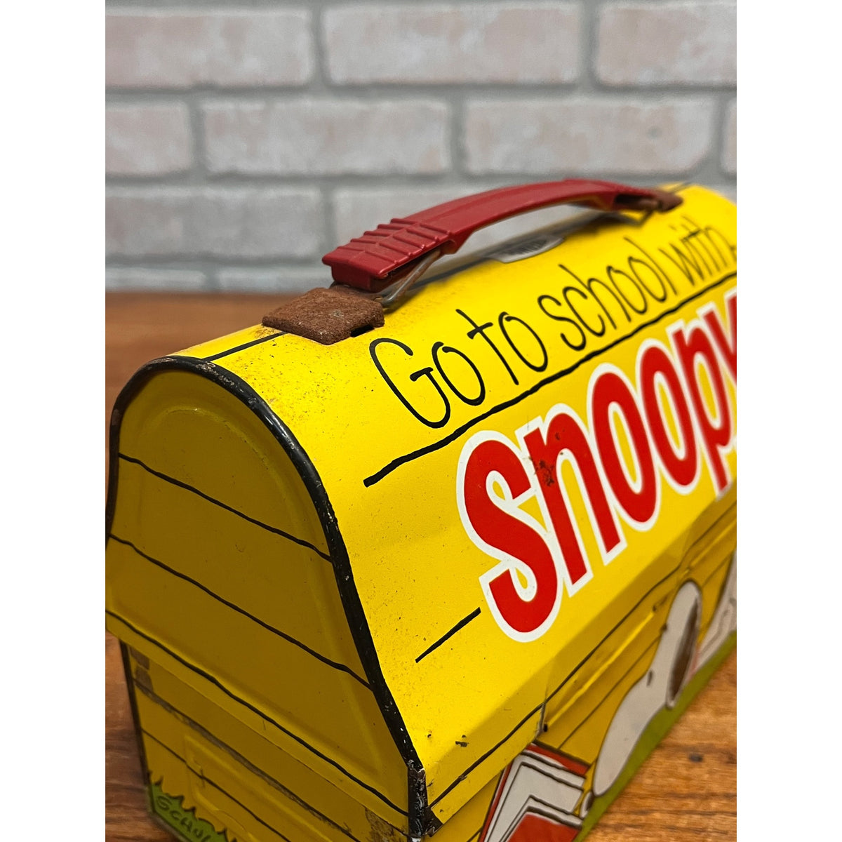 Vintage 1968 Snoopy School Dome Metal Lunchbox - No Thermos