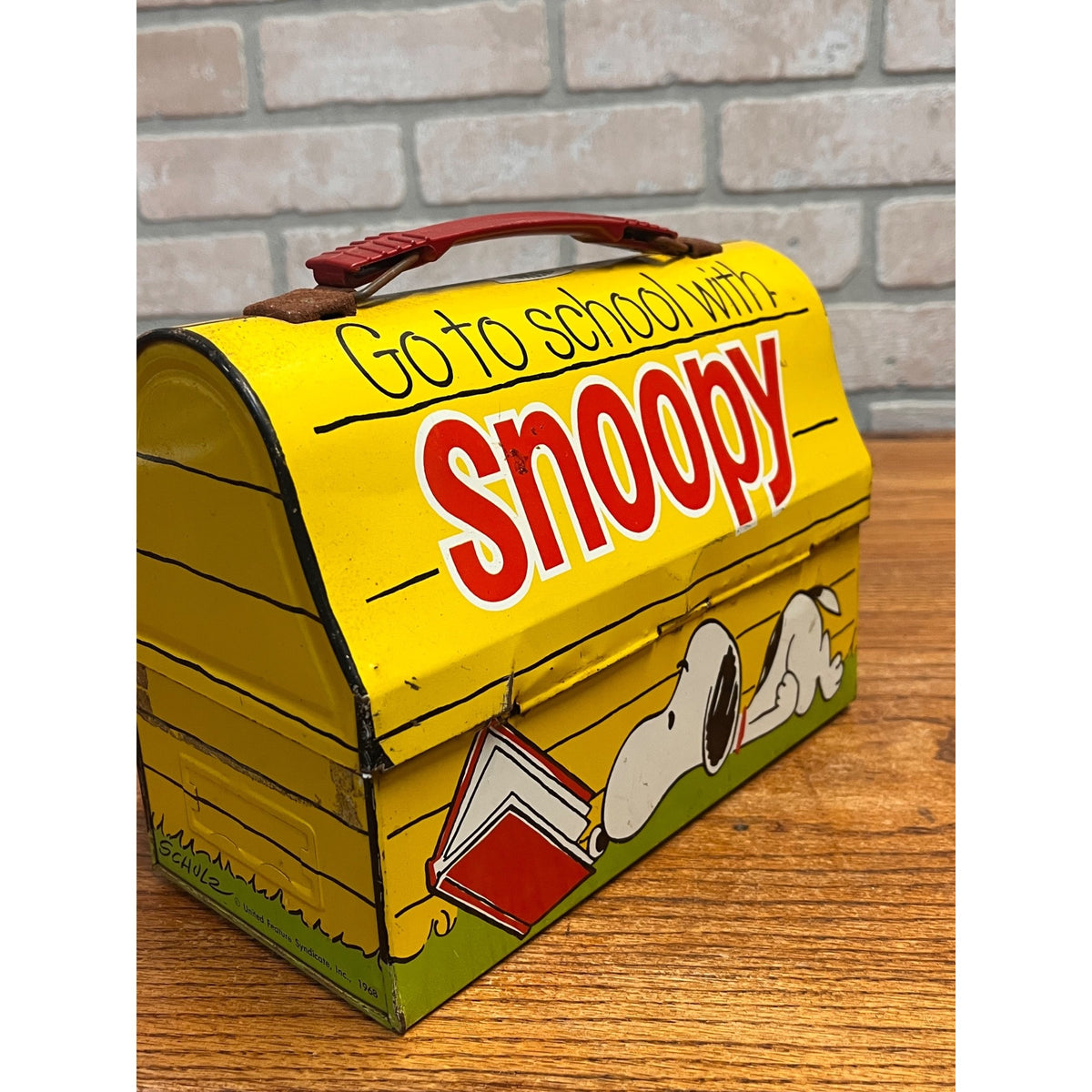 Vintage 1968 Snoopy School Dome Metal Lunchbox - No Thermos