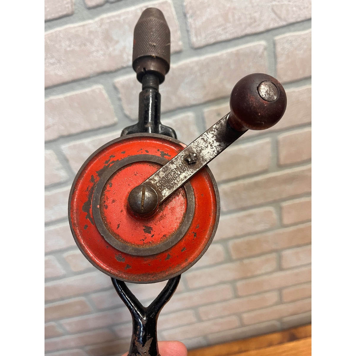 Vintage Craftsman Egg Beater Style Hand Crank Drill Auger Tool Antique Old