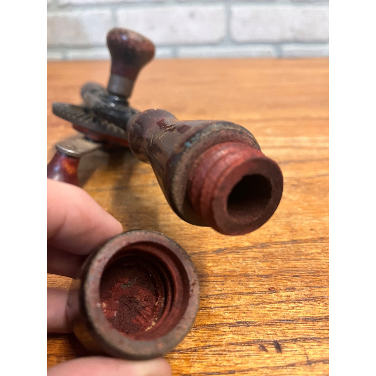 Vintage Craftsman Egg Beater Style Hand Crank Drill Auger Tool Antique Old