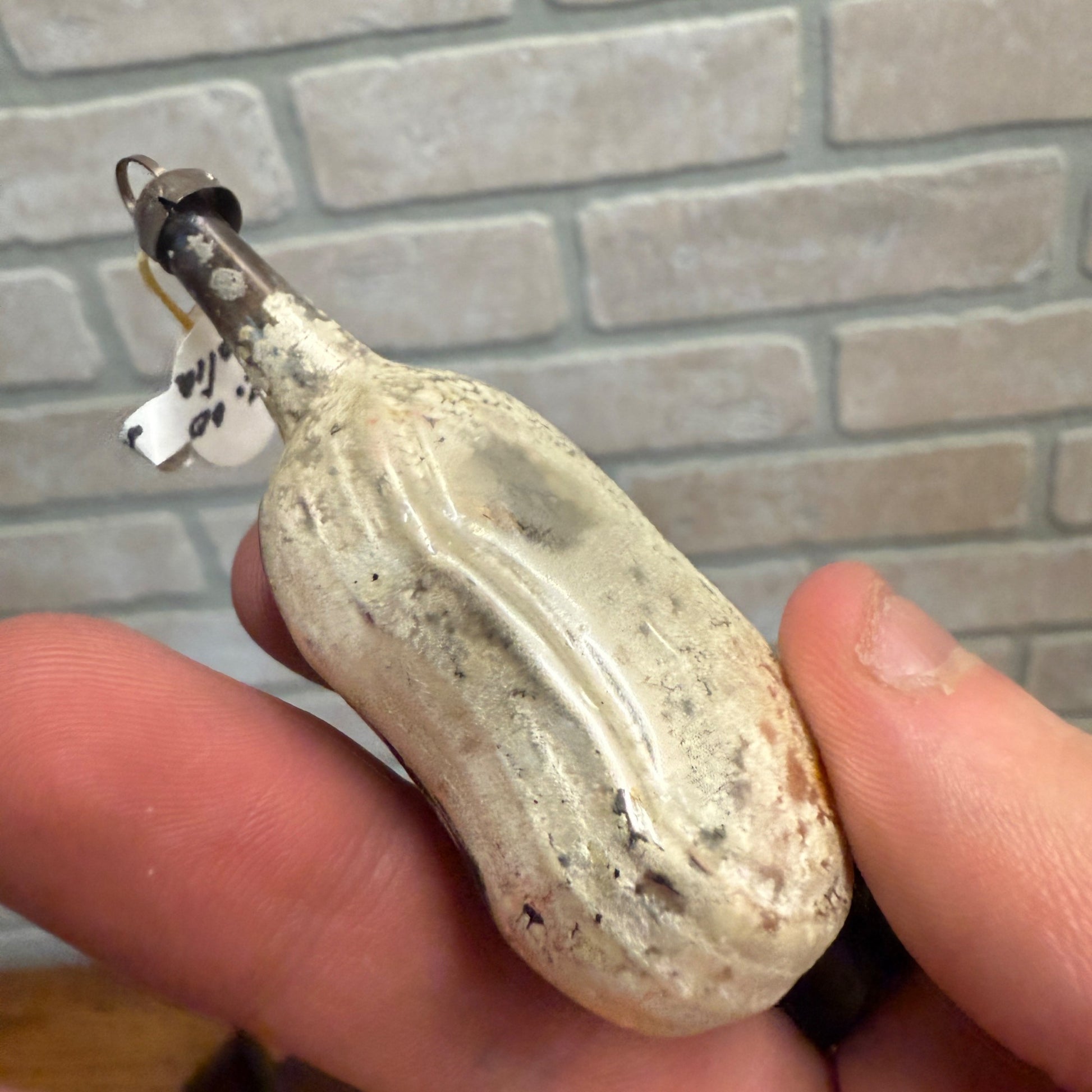 Vintage Antique Blown Mercury Glass Violin Instrument Christmas Ornament