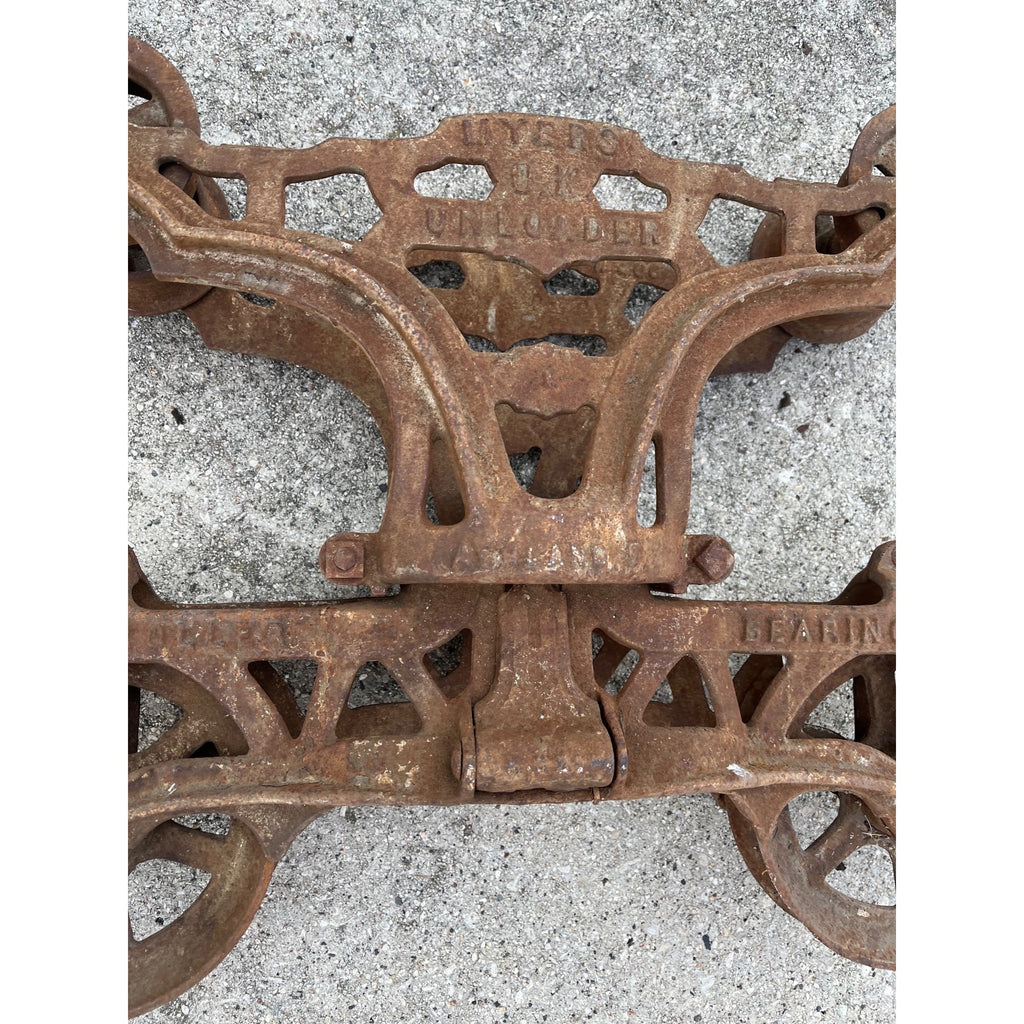 Antique F.E. Myer O.K. Unloader Cast Iron Farm Hay Trolley Barn Equipment