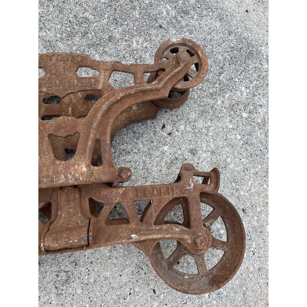 Antique F.E. Myer O.K. Unloader Cast Iron Farm Hay Trolley Barn Equipment