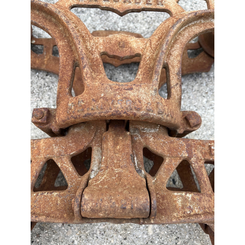 Antique F.E. Myer O.K. Unloader Cast Iron Farm Hay Trolley Barn Equipment