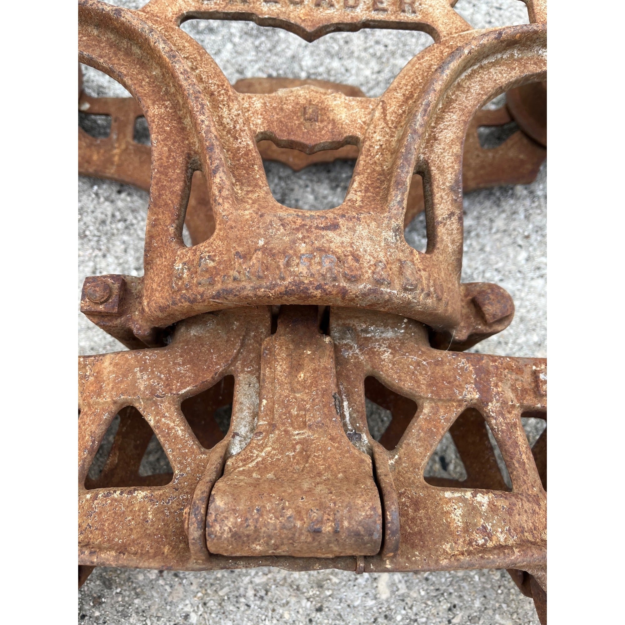 Antique F.E. Myer O.K. Unloader Cast Iron Farm Hay Trolley Barn Equipment