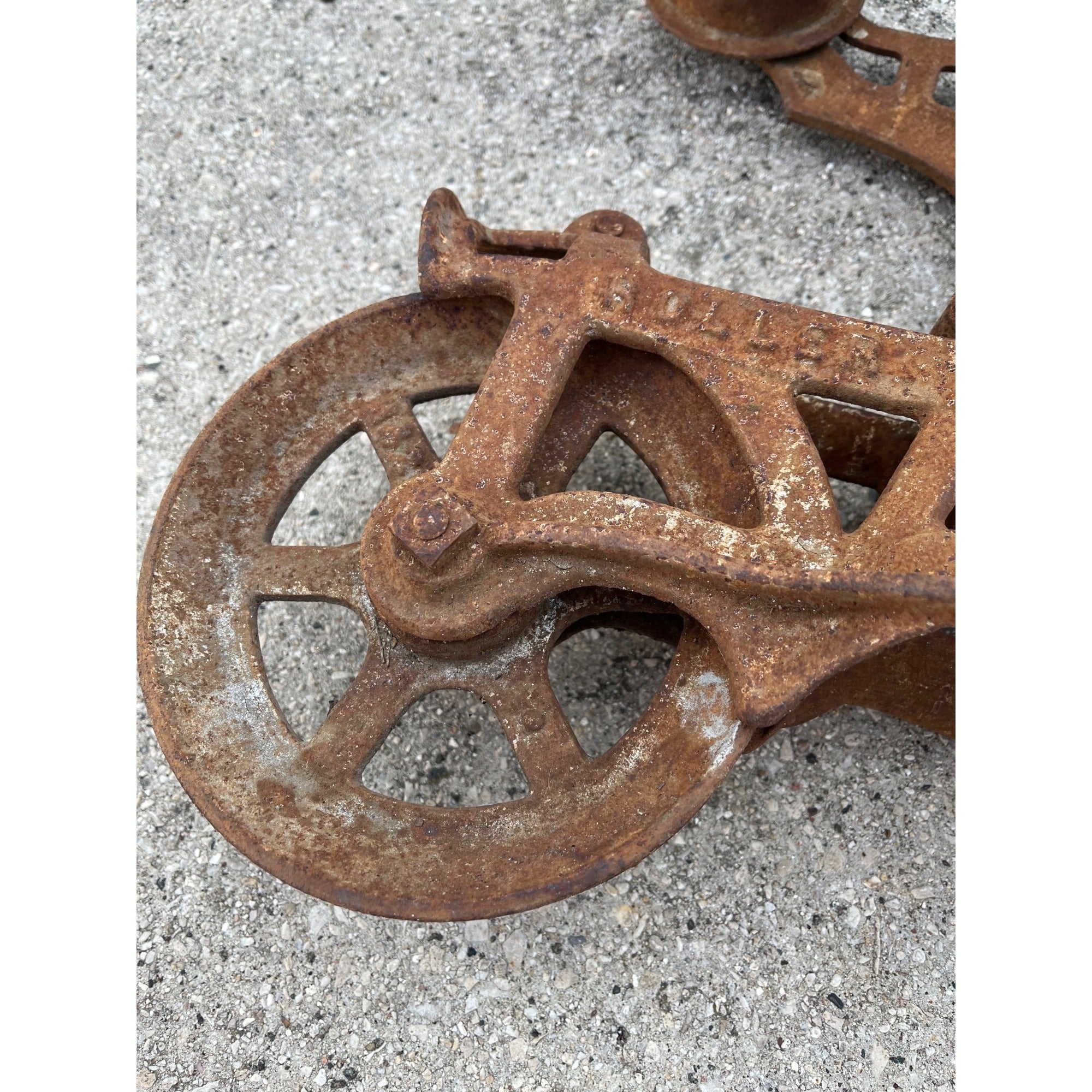 Antique F.E. Myer O.K. Unloader Cast Iron Farm Hay Trolley Barn Equipment