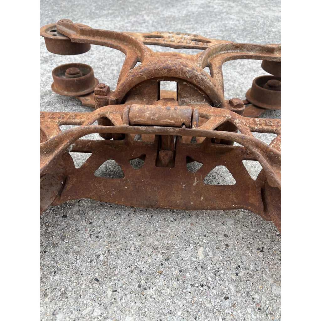 Antique F.E. Myer O.K. Unloader Cast Iron Farm Hay Trolley Barn Equipment
