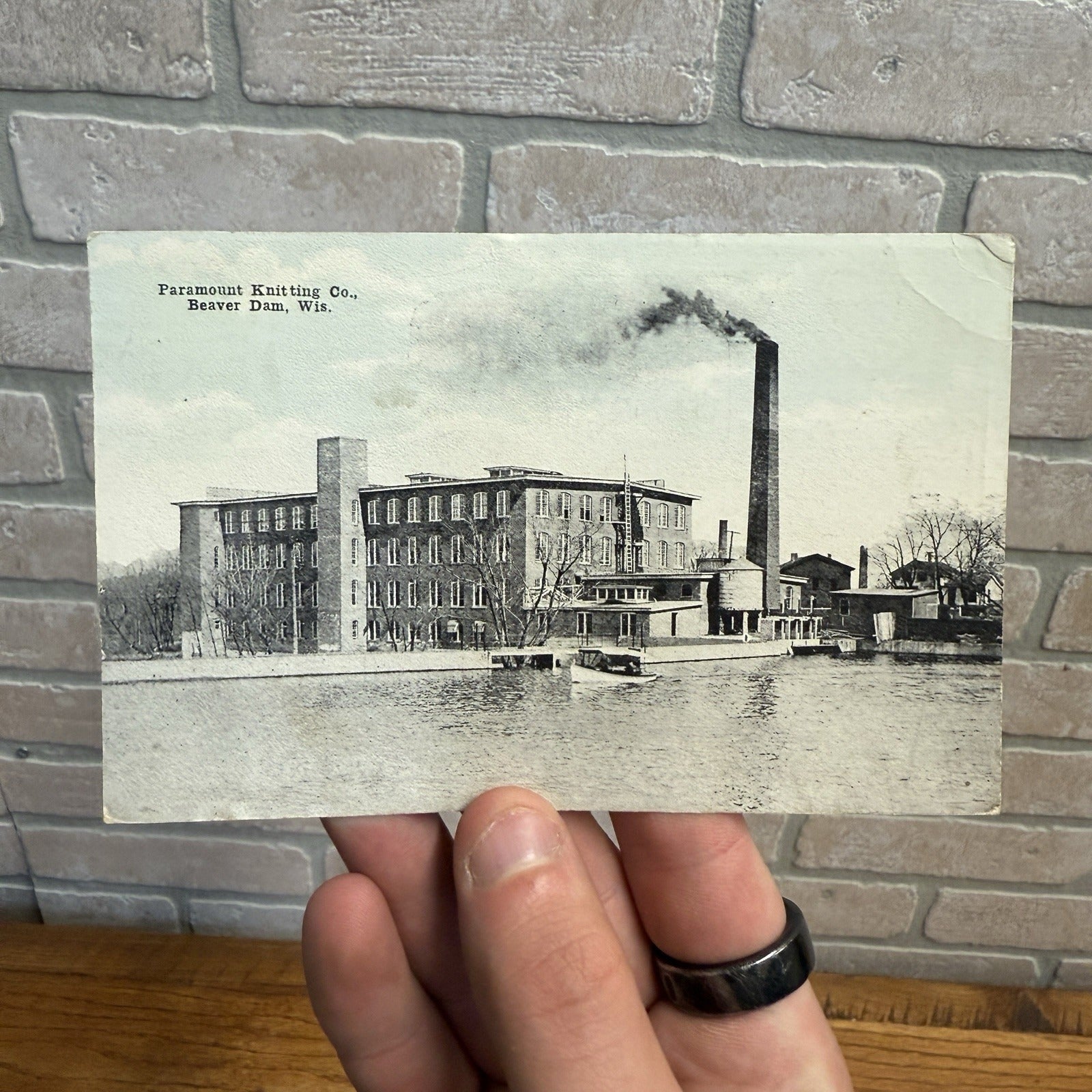 Paramount Knitting Co Beaver Dam Wisconsin Colorized Postcard 1922