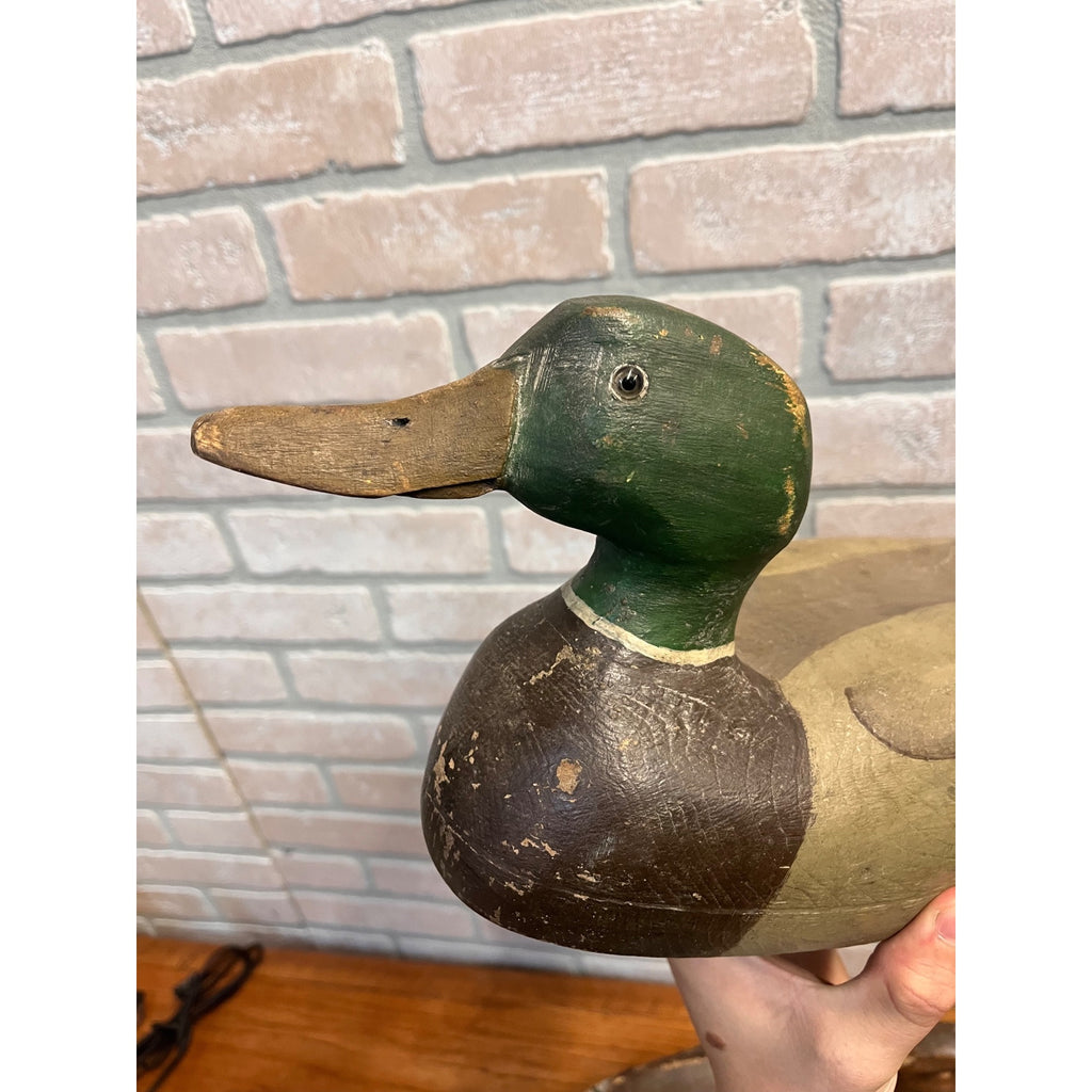 Ron Koch Vintage Mallard Pair Duck Decoy Vintage Wooden Decoy Omro Wisconsin WI