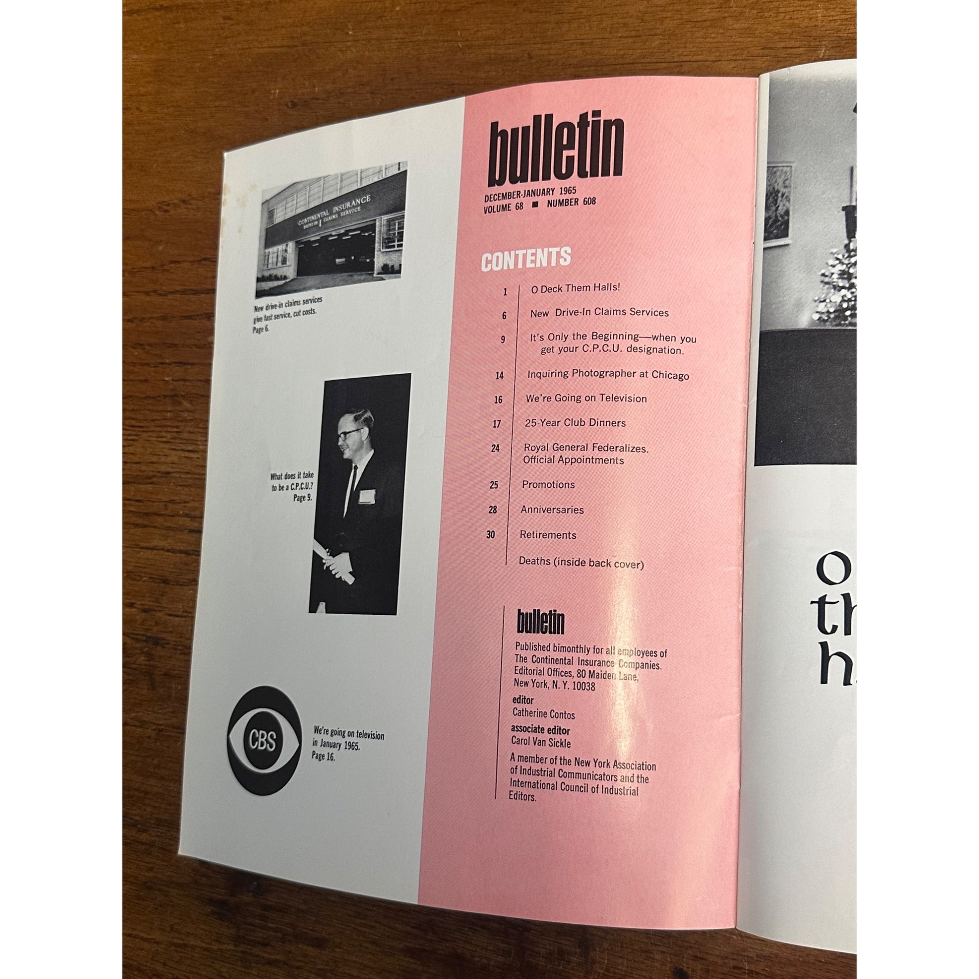 Vintage Christmas 1964 Bulletin Continental Insurance Companies Bulletin