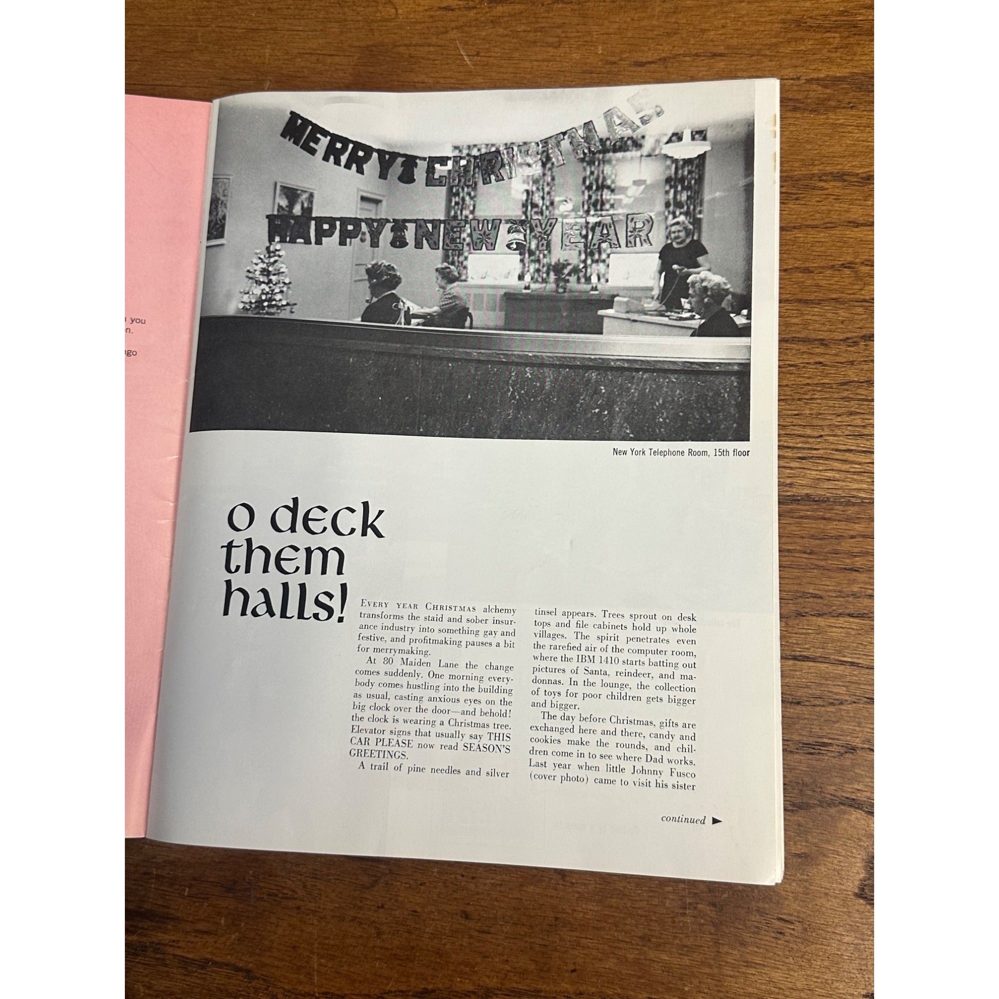 Vintage Christmas 1964 Bulletin Continental Insurance Companies Bulletin