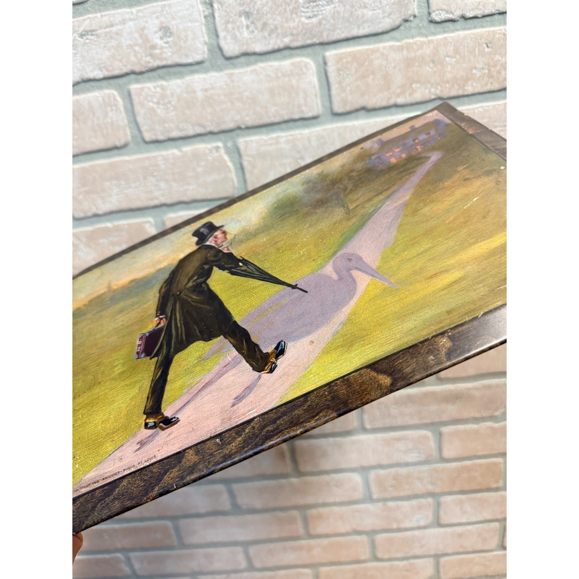 Vintage Anheuser Busch Malt Nutrine TOC Advertising Sign Tin