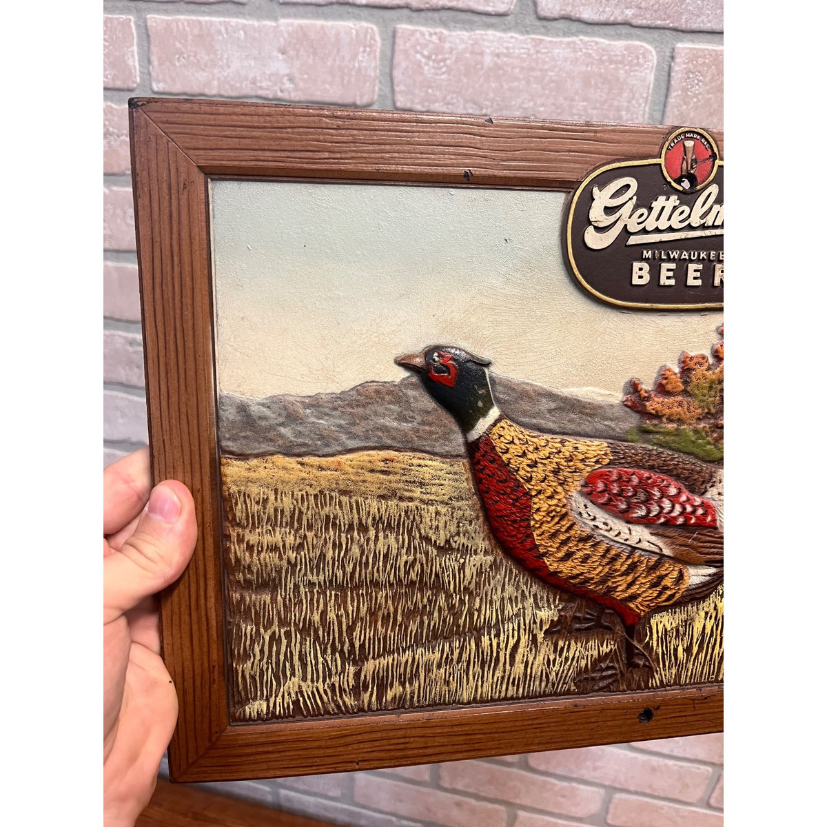 Vintage A. Gettleman Brewing Co. Beer Pheasant Composite Sign Milwaukee, WI