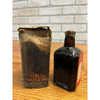 Antique Hill's Honey & Tar Compound Amber Bottle And Box Cough Medicine