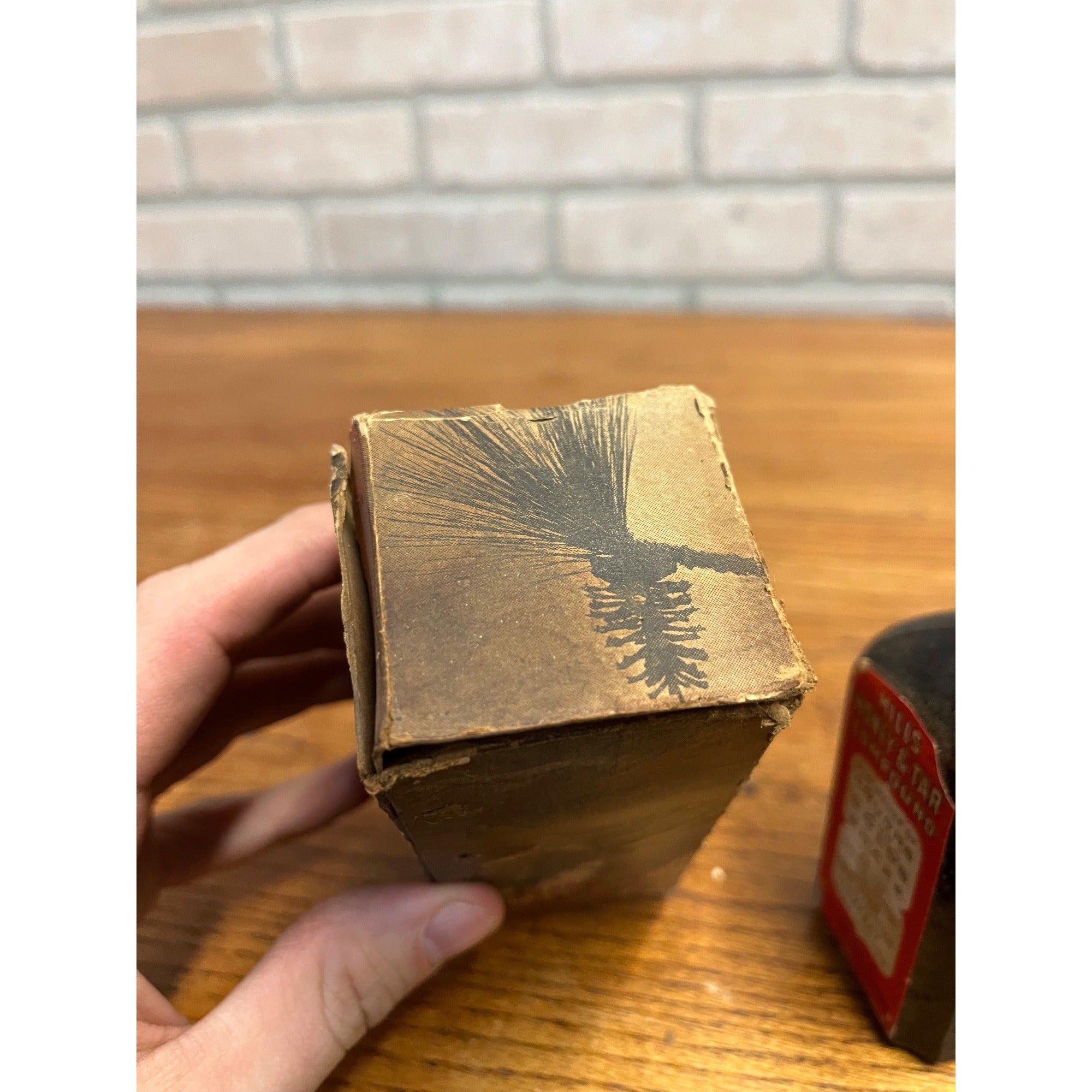 Antique Hill's Honey & Tar Compound Amber Bottle And Box Cough Medicine