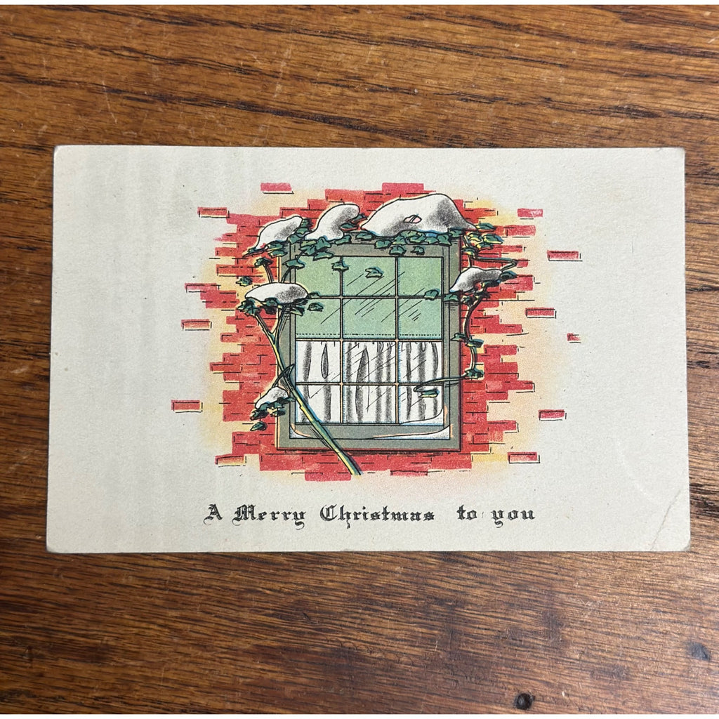 Vintage 1922 Christmas Postcard w/ Christmas Seal Tied American Red Cross