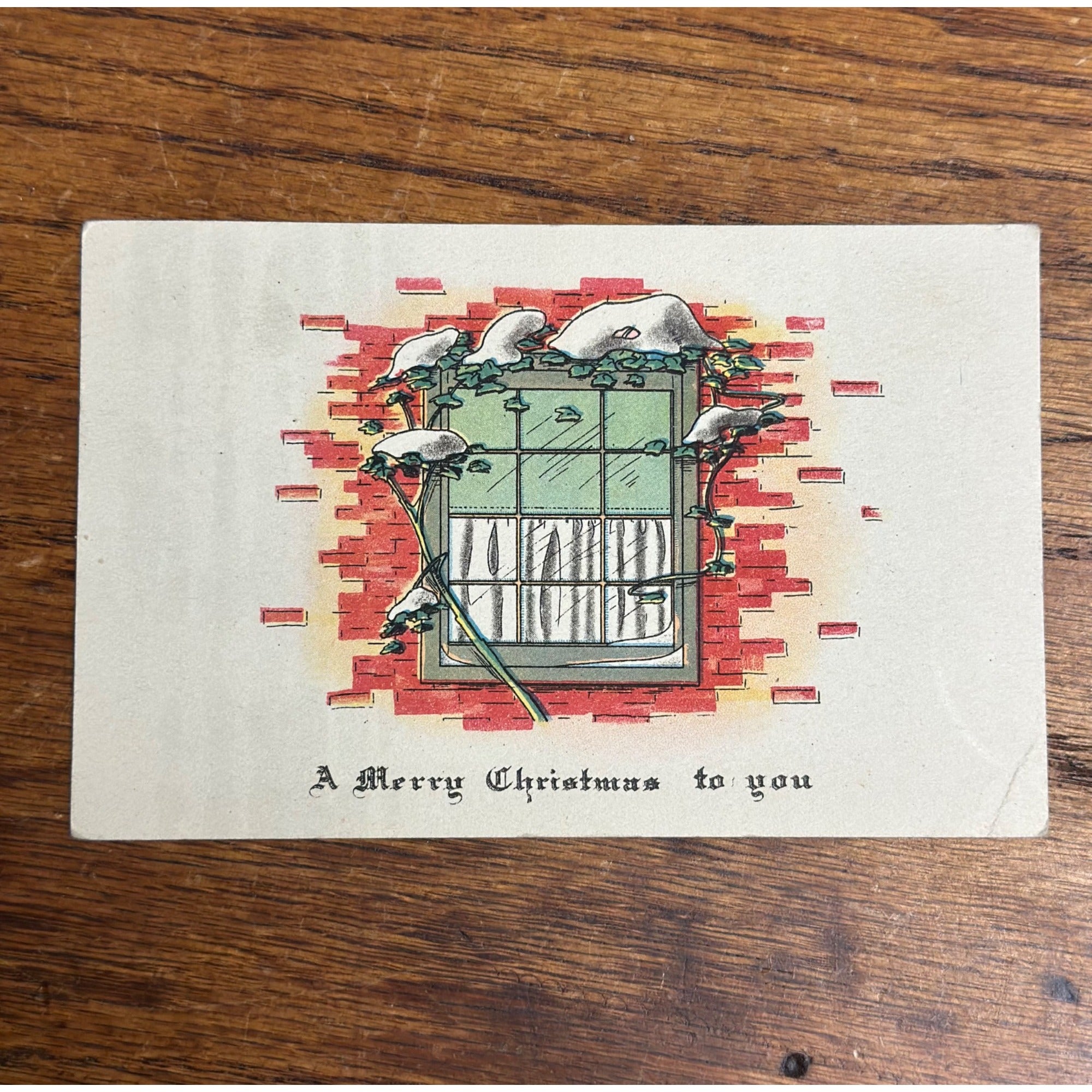 Vintage 1922 Christmas Postcard w/ Christmas Seal Tied American Red Cross