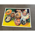 Rare Antique Circus Lithograph Poster Willsons Show Clown Lion England Litho Vtg