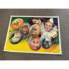 Rare Antique Circus Lithograph Poster Willsons Show Clown Lion England Litho Vtg
