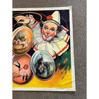 Rare Antique Circus Lithograph Poster Willsons Show Clown Lion England Litho Vtg
