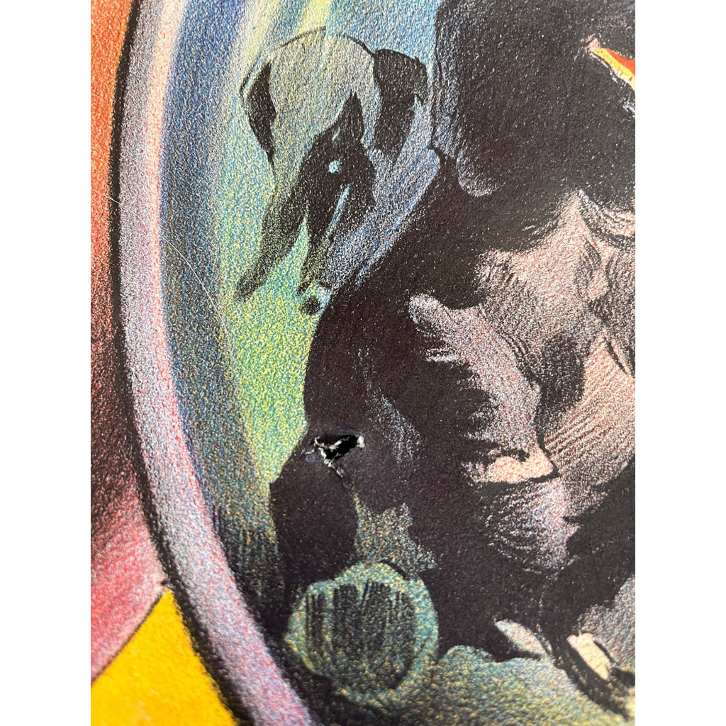 Rare Antique Circus Lithograph Poster Willsons Show Clown Lion England Litho Vtg